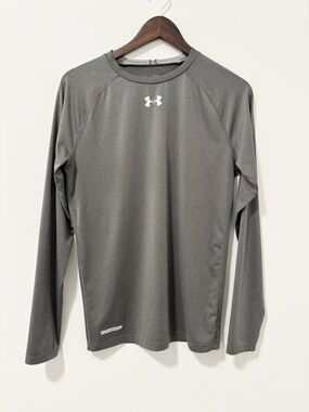 Under Armour Heat Gear Performance T-Shirt Mens Sz XL Gray Long Sleeve Athletic